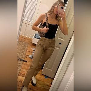 Aritzia Wilfred Melina tan leather pants